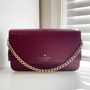 Kate Spade Burgundy Flap Crossbody Bag